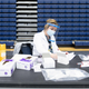 Walgreens staff prepare vaccines for Educational Staff at Kettering City Schools in Dayton, Ohio.